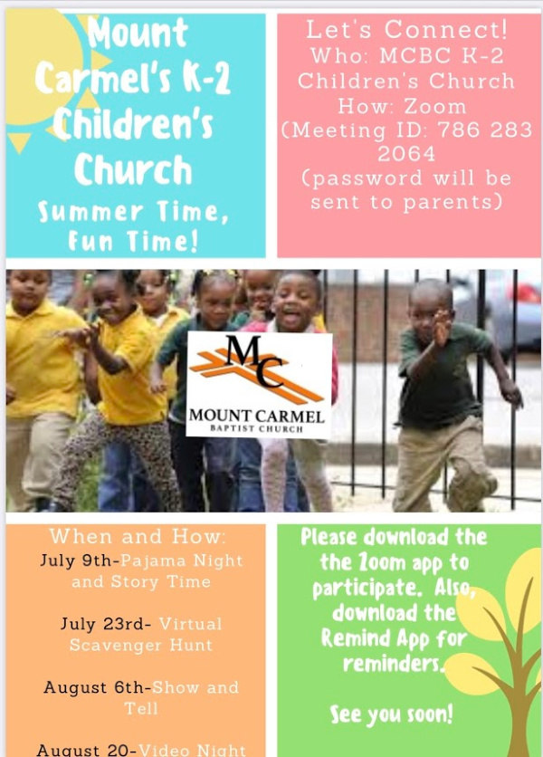 MCBC Kids Corner Summer 2020 Events