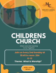 MCBC Childrens Church - 2nd Sundays, 10:45 AM, Room 264